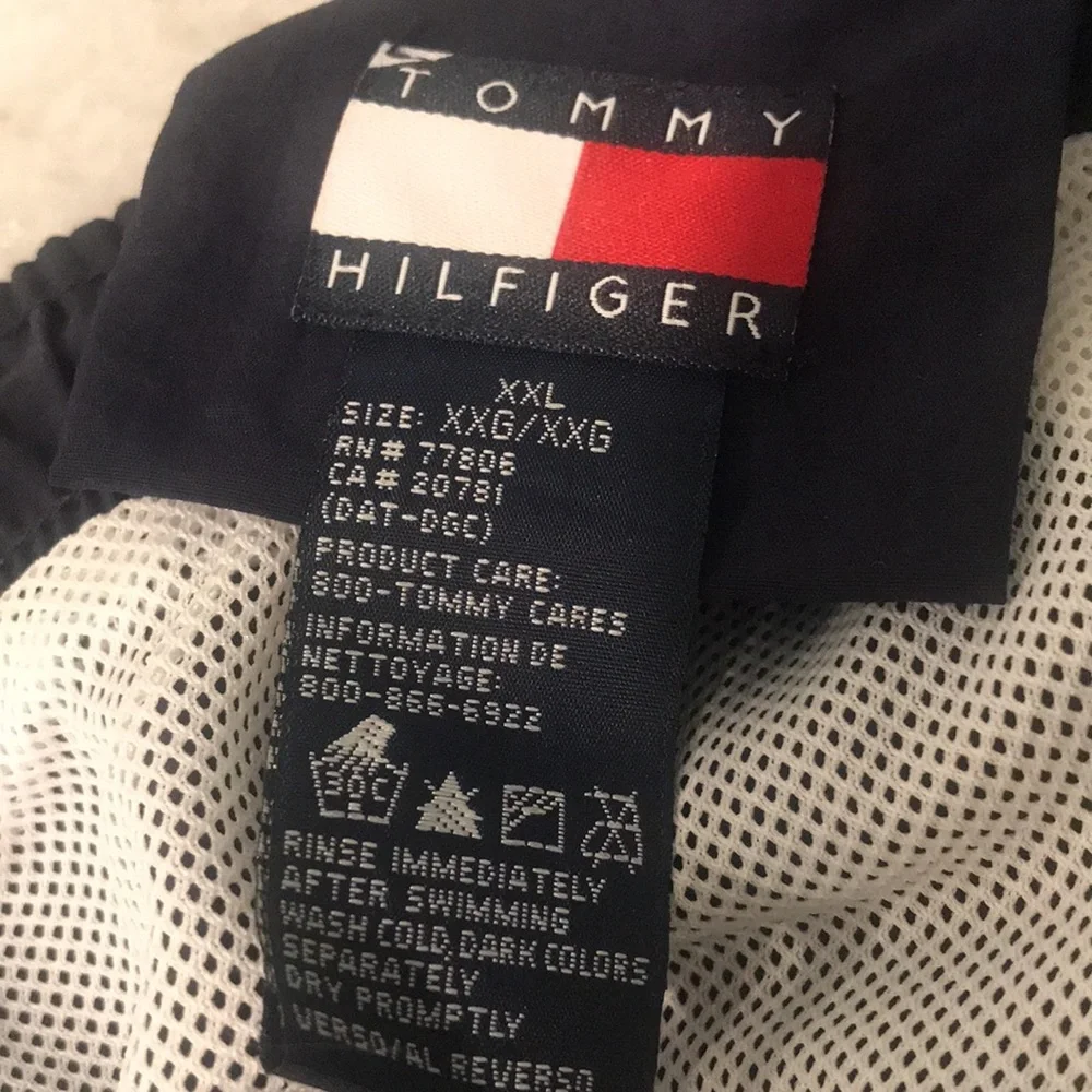 Vintage Tommy Hilfiger Swim Trunks Mens XXL‎ Navy Blue American Festival Beach